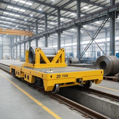 Çelik Rulo ve Kalıp Taşıma için 20 Ton Akülü Raylı Transfer Arabası